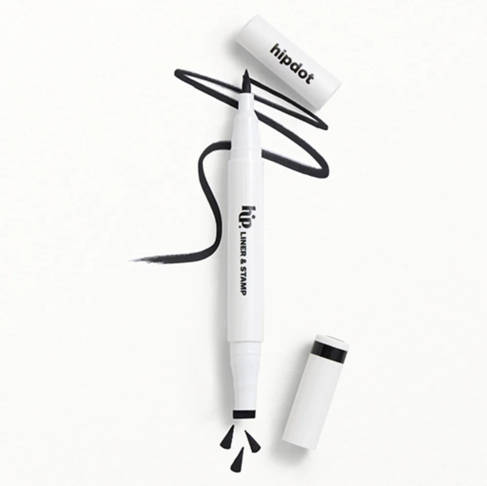 HipDot Liquid Liquid EyeLiner & Stamp - Black